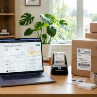 Ecommerce business managing online store and product orders