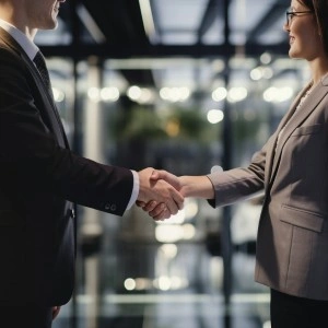Business handshake representing trust and long term partnership with IMIND