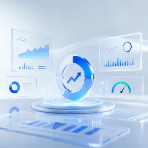 Professional digital advertising analytics dashboard illustration